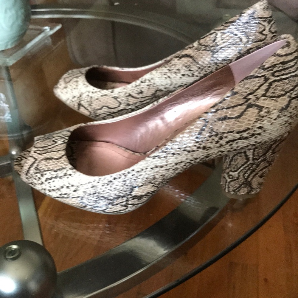 Animal print block heels